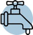 An icon of a water faucet dripping water representing Fixture & Gas Line Services offered by Stack Service Plumbing